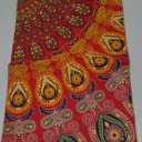 Popular Handicrafts Round Tapestry Wall Hanging Ombre Hippie Mandala Bohemian Hippy Intricate Indian Tapestries Tablecloth 50 Inches (127cm) Red Yellow (50L" x 50W")