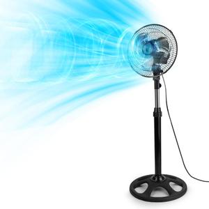 BEESTAR Stand Metal Fan for Bedroom,Oscillating Pedestal Fan with 3-Speed, Adjustable Height,Standing Floor Fan for Living Room, Bedroom, Kitchen, and Home Office,Black