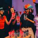 Yungyan 48 Sets 16 oz Halloween Spider Party Favor Goodie Cups with Lids and Straws for Spider Birthday Supplies Red Black Disposable Paper Cups Paper Straws for Halloween Birthday Movie Event