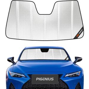 Windshield Sun Shade for Lexus 2021-2025 IS300/IS350/IS500. Reflective Aluminum Film Front Window Sunshade - BLAZBLOCK (Classic Shiny Silver)