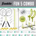Franklin Sports Fun 5 Combo Outdoor Game Set - Backyard, Beach + Camping Games for Kids - Badminton, Volleyball, Flip Toss, Flying Disc - Horseshoes or Ring Toss, One Size