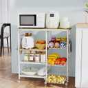 HapiRm Rolling Kitchen Microwave Cart - 4 Tier Microwave Table Stand with Pull-Out Baskets, Coffee Bar Baker's Rack with Wheels Rolling Storage Cart Organizer Shelf for Living Room Office, Balcony