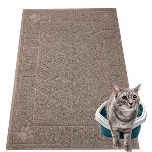 Motsamla Cat Litter Mat, Litter Trapping Mat Soft on Kitty Paws, 35" x 24" Kitten Litter Box Mat for Cleaner Floors, Waterproof, Easy Clean, Durable Large Size Cat Litter Pad for Kitten.