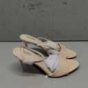 Coutgo Womens Kitten Heels Sandals Pointed Open Toe Ankle Buckle Strap Summer Dress Shoes (6, Nude)