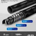 6FT Flag Pole For Outside House, Outdoor Flag Pole With Carbon Fiber, 2-Section Non-Wrapping Heavy Duty Design, Flagpoles For Porch, Residential, Garden Yard, Rustproof & Bend/Wind-Resistant