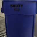 Rubbermaid Commercial Products BRUTE Heavy-Duty Round Trash/Garbage Can with Venting Channels, 55-Gallon, Blue, Waste Container for Landscapers/Construction/Restaurants/Offices/Warehouses