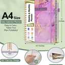 2026 Planner, Hardcover Weekly and Monthly Planner, January 2026 - December 2026, Spiral Yearly Agenda Organizer Book 2026 with Tabs, Daily Calendar Planners for School Work Home, A4 (8.5" x 11"), Purple Marble