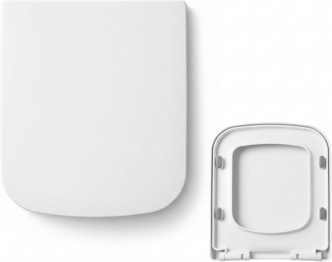 MinSha Square Toilet Seat replacement Soft Close PP with Easy Install