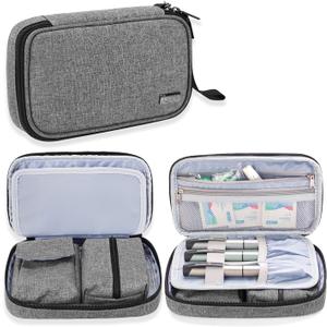 LUXJA Diabetic Supplies Travel Case, Storage Bag for Glucose Meter and Other Diabetic Supplies (Bag Only), Gray
