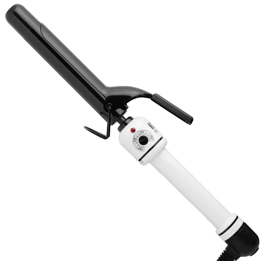 HOT TOOLS Pro Artist Nano Ceramic Curling Iron/Wand | For Smooth, Shiny Hair (1 in) Black/White