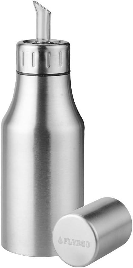 Flyboo Olive Oil Dispenser,Oil Bottle Stainless Steel Leak Proof Olive Oil Decanter for Kitchen (17 Ounces)