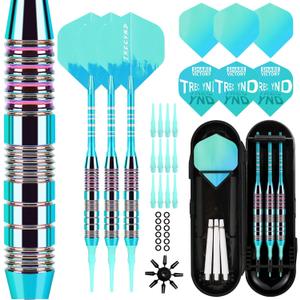 Soft Tip Darts Set 3 Aluminum Shaft Professional Darts Plastic Tip Sets 2BA Replacement Tips + Extra 3 Dart Flights 3 Replace Plastic Shafts for Electronic Dart Board