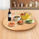 (26 Inch) Bamboo Large Lazy Susan for Dining Table Top with Heavy Duty Metal Rotating Hardware