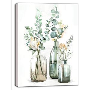 Art Knitting Paint by Number for Adults Beginner Students Kids, Gift Choice, DIY Acrylic Painting for Room Decor Canvas for Easter Day, Mother's Day (Flowers in The Bottles A- 16x20 roll)