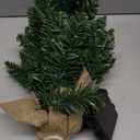 Pre-lit Artificial Mini Christmas Tree, 2ft Tipped Pine Artificial Christmas Tree, Includes 50 Led Warm Lights, Seasonal Indoor Home Decor with Decorative Burlap Base (Green)