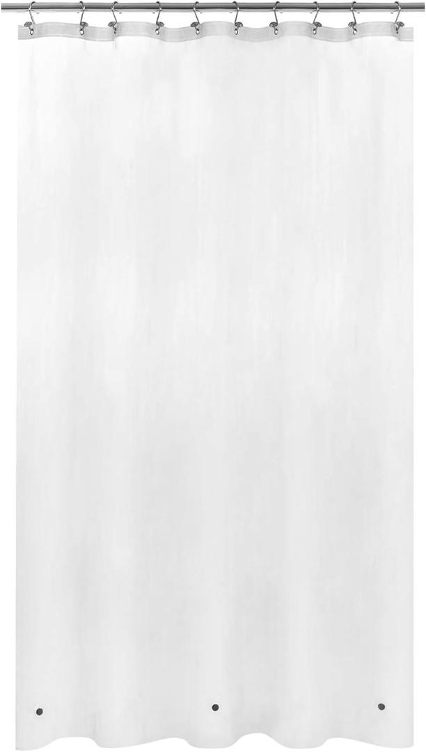 Mrs Awesome Stall Shower Curtain Liner with 3 Magnets 54 x 78 inch, PEVA 8G Thick & Heavy Duty Plastic Shower Curtain for Bathroom, Waterproof, 54x78, Frost