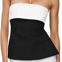 Strapless Tube Tops for Women Backless Going Out Bandeau Top Sexy Trendy Off Shoulder Side Split Summer Bustier Tops (Large, Colorblock-01)