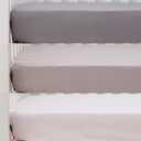 Belsden 3 Pack Microfiber Durable Crib Sheets Fitted, Silky Soft Smooth Breathable Baby Sheets Set for Boys Girls, 28''x 52'' Fits Standard Crib and Toddler Mattresses, White + Gray + Lt Gray (White & Grey & Light Grey)