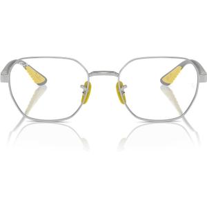 Ray-Ban Rx6594m Scuderia Ferrari Collection Hexagonal Prescription Eyewear Frames (Silver on Grey/Yellow/Demo Lens)