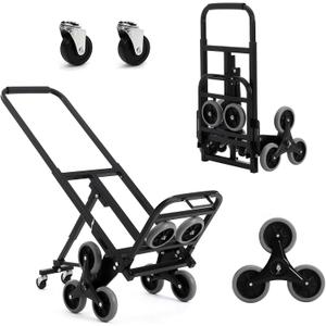 330 LBS Stair Climbing Dolly for Stairs, 10-Wheel Stair Climbing Cart, Folding Climber Hand Truck Dolly with Telescoping Handle for Moving, Office & Warehouse