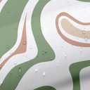 DYNH Cute Green Shower Curtain,Cute Boho Aesthetic 70S Abstract Sage Green Pink Wavy Spiral Swirl Shower Curtain, Vintage Retro minimali Teen Girls Shower Curtain Set with Hooks,72X72IN (Multi2)