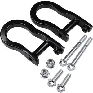 CARMOCAR Front Tow Hooks Ring Replacement for 2007-2019 Chevy Silverado GMC Sierra 1500 in Black Front Lower Bumper Trailer Ring Replace 84072463 Steel Alloy