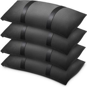 200 LBS Umbrella Base Weights Sandbags, 4 Packs Sand Bags for Weight, Weatherproof Fillable Heavy Duty Weight Sandbag for Outdoor Furniture Backyard Umbrella Garden Trampoline Poolside Accessories (Black)