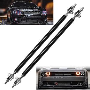 Universal 8"-11" Splitter Strut Rods, Adjustable Black Front Lip Support Rods Front Bumper Strut Rods (2PCS)