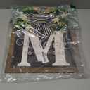 Last Name All Year Round Front Door Wreath with 26 Initial Letter Welcome Sign All Seasons Eucalyptus Garland and Bow Farmhouse, Porch, for Spring Summer Fall All Seasons Holiday Halloween Christmas. (M)