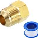 uxcell Brass Pipe Fitting, 3/4 SAE Male x 5/8 SAE Female Pipe Adapter Flare Tube Fitting for Air Gas Line Refrigeration HVAC