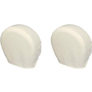 Explore Land Tire Covers 2 Pack - Tough Tire Wheel Protector for Truck, SUV, Trailer, Camper, RV - Universal Fits Tire Diameters 26-28.75 inches, White