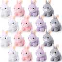 Sratte 16 Pcs Bunny Stuffed Animal Bulk 4.7 Inch Small Plush Rabbit Keychains Detachable Bunny Party Favors Plushies for Birthday Baby Shower Basket Stuffers Decorations(Cute)