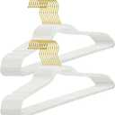 20 Pack Coating Sweater Hangers 16", Plastic Hangers with Bling Gold Glitter, Crystal Clear Acrylic Hanger with Swivel Hook, Non-Slip Space Saving Coat Hanger for Adult Closet,