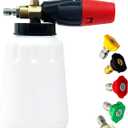 Foam Cannon with 1/4 Inch Quick Connector, 1 Liter, 5 Nozzle Tips, Adjustable Foam Thickness, 1500-3000 PSI