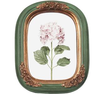 Vintage Mini Picture Frame 2.5x3.5 Inch,Antique Ornate Photo Frame With Floral Relief,Wall and Tabletop Display,High Definition Glass Front,Retro Home Decor Art Gallery (Green 2.5x3.5)