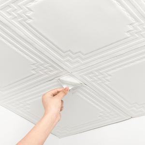 Ceiling Tiles, Ceiling Tiles Peel and Stick, Covered 21 Sq.Ft, 3D Wall Panels Foam Peel and Stick, Easy to Install and Waterproof for Ceil and Wall Decor, White, 16 PCS