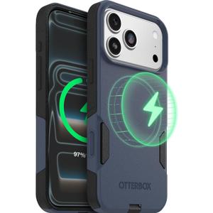 OtterBox iPhone 17 Pro – Commuter Series Case – Built-in MagSafe – Thin, Dual-Layer, Pocket-Friendly, Port Cover – Midnight Sky (Blue/Black)
