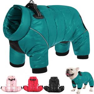 AOFITEE Dog Coat, Waterproof Dog Jacket for Winter, Warm Fullbody Dogs Snowsuit, Winter Coat for Small Dogs, Zip Up Pet Puffer Jacket Fleece Vest, Outdoor Reflective Cold Weather Pet Coats, S