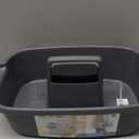 JiatuA Large Cleaning Supplies Caddy Portable Shower Basket Supply Organizer with Handle Plastic Bucket Tool Storage for Bathroom, Bedroom, Kitchen, College Dorm, Garden, Dark Gray