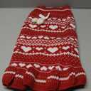 Christmas Dog Sweaters Dress Red Xmas Dog Costumes Winter Warm Pet Clothes White Heart Doggie Puppy Christmas Outfits Cat Knitted Clothing for Dogs Cats(Red,L)