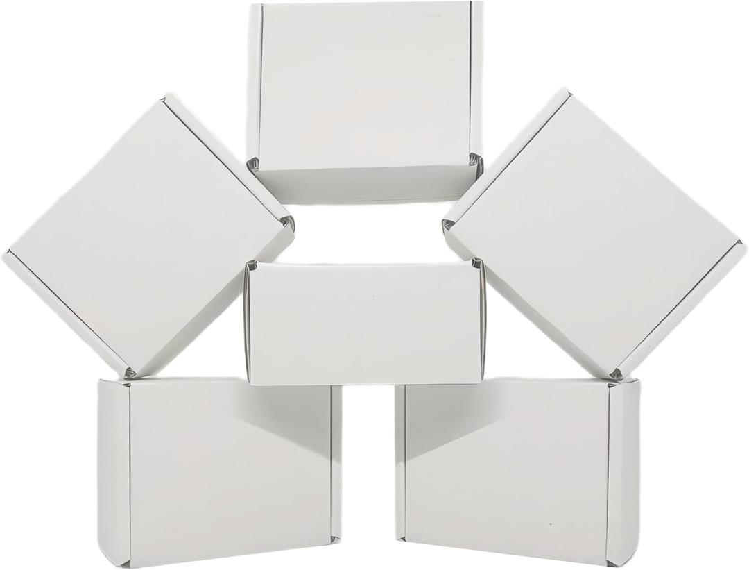 Small Shipping Corrugated Boxes 4x3x2 Inches 100 Pack Foldable Small Business Card Gift Box For Mailers and Craft
