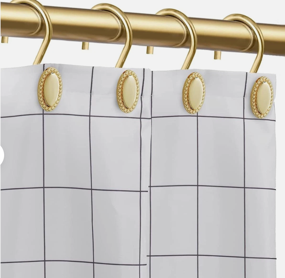 New-Gold Shower Curtain Hooks. 12pcs