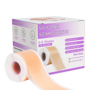 Silicone Scar Tape,Silicone Scar Sheets,Scar Tape For Surgical Scars,Silicone Scar Removal Strips For Surgical,C-Section,Tummy Tuck,Keloid Scars(1.6"X 60" Roll-1.5M) Keloid Bump Removal