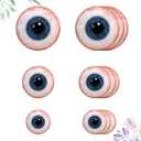 Veemoon 12PCS Halloween Horror Eyeball Wall Paste,Eyeball Balls Wall Stickers Murals for Halloween Window Clings Stickers (Blue1)