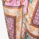 ZAFUL Women's Boho Skirt Asymmetrical Skirts Tied Floral Paisley Printed High Waist Ruched Skirts for Women (XL)