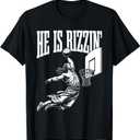 He Is Rizzin Funny Jesus Basketball Meme T-Shirt (Small, Black)