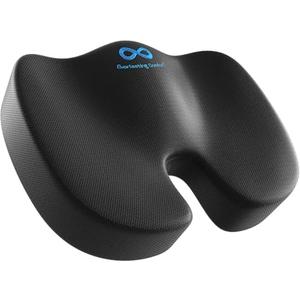 Everlasting Comfort Memory Foam Seat Cushion for Car Seats & Office Chairs - Ergonomic Cushions for Long Car Trips and Desk Sitting - Car, Truck and Office Accessories for Back Support