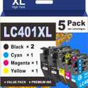 GoToners LC401XL Ink Cartridges Compatible for Brother LC401 Work with Brother MFC-J1010DW MFC-J1012DW MFC-J1170DW Printer (5, Multicolor, XL)