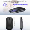 seenda Wireless Bluetooth Keyboard and Mouse Combo, SKM64-3 Rechargeable Slim Quiet Keyboard Mouse, 3 Multi-Device Connection, Compatible for Windows 11/10 PC Laptop Mac MacBook iPad, Black Gray