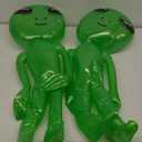 ArtCreativity Green Inflatable Alien, Set of 2, Outer Space Decorations, 34 Inch Inflatable UFO Toys, Alien Party Decorations, Birthday Party Favors, Swimming Pool Toys for Kids